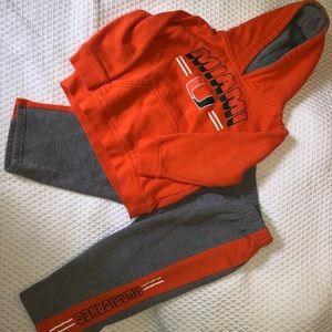 University of Miami toddler sweatsuit
